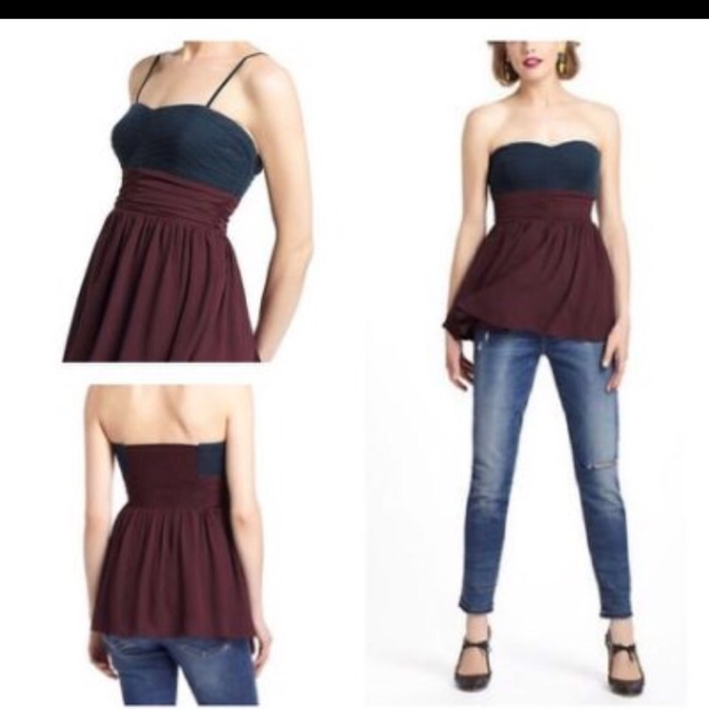 Anthropologie Maeve Skirted Corduroy Corset Top